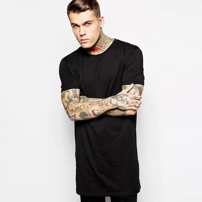 Men's Long T-shirt Tops Hip Hop