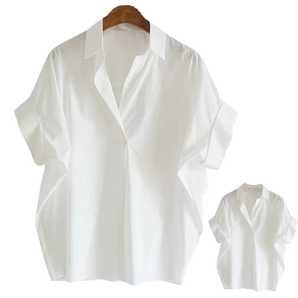 Thin Blouses Shoulder Drop Loose