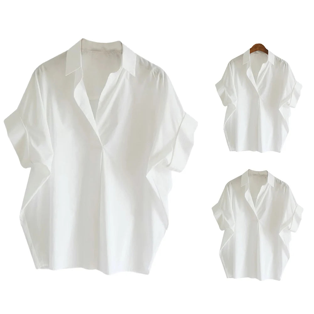 Thin Blouses Shoulder Drop Loose