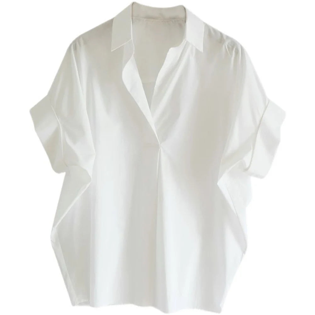 Thin Blouses Shoulder Drop Loose