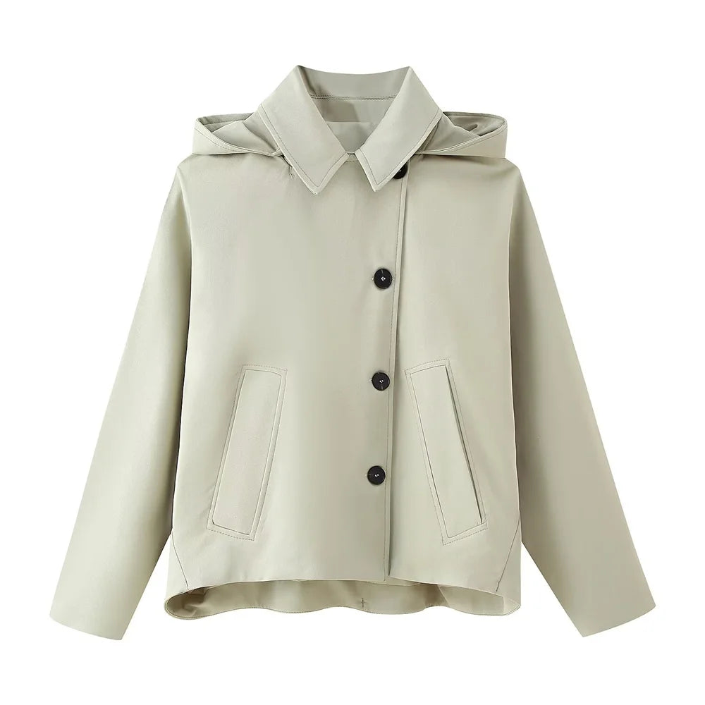 lapel bat style short windbreaker